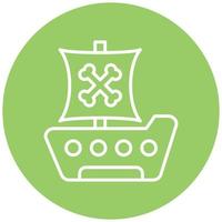 Pirate Ship Icon Style vector