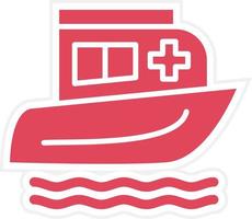 Rescue Boat Icon Style vector