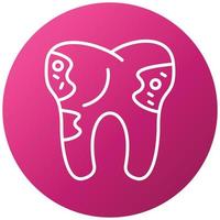 Tooth Decayed Icon Style vector