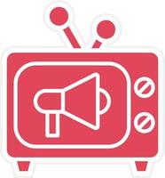 estilo de icono comercial de tv vector