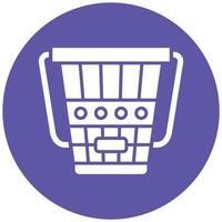 Wood Bucket Icon Style vector