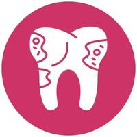 Tooth Decayed Icon Style vector