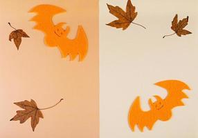 Halloween background with spiders and bats. Halloween holiday background. photo