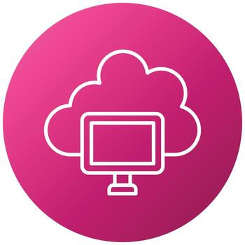 estilo de icono de computación en la nube vector