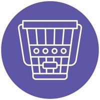 Wood Bucket Icon Style vector
