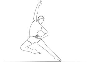 Continuous line drawing. Illustration showing a ballerina in motion. Art. Ballet. Vector illustration