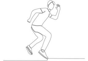 Continuous line of man Waving, Welcome vector