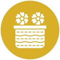 Flower Basket Icon Style vector