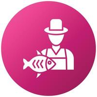 estilo de icono de pescador vector