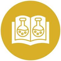 estilo de icono de libro abierto de química vector