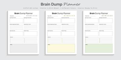Brain dump journal and tracker printable interior design template
