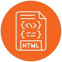 estilo de icono de archivo html vector