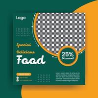 Restaurant social media banner template vector