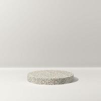 3d render image gray marble podium with white background product display advertisement. photo