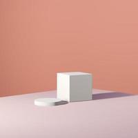 3d render image gray marble podium with white background product display advertisement. photo