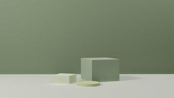 3d render image gray marble podium with white background product display advertisement. photo
