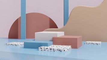 3D rendering image illustration of empty space podium display for product mockup background photo