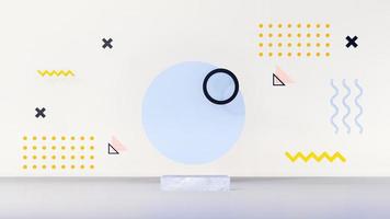3D rendering image illustration of empty space podium display for product mockup background photo
