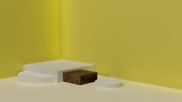 3d render image gray marble podium with white background product display advertisement. photo