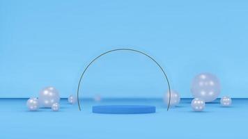 3D rendering image illustration of empty space podium display for product mockup background photo