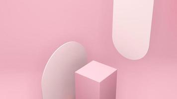 3D rendering image illustration of empty space podium display for product mockup background photo