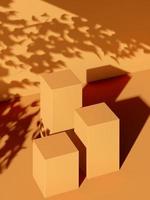 3D rendering image illustration of empty space podium display for product mockup background photo