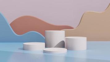 3D rendering image illustration of empty space podium display for product mockup background photo