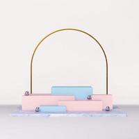 3D rendering image illustration of empty space podium display for product mockup background photo