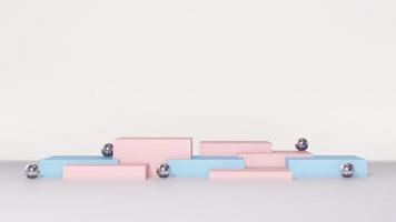 3D rendering image illustration of empty space podium display for product mockup background photo
