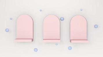 3D rendering image illustration of empty space podium display for product mockup background photo