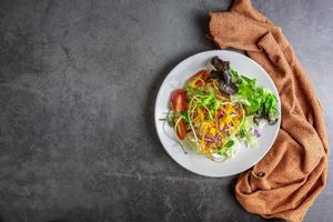 Vegetable salad healthy vegetarian food on a plate photo