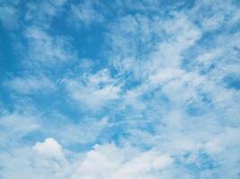 Texture of the blue sky with white clouds photo