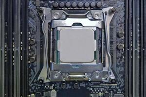 hight performance cpu processor installed on cpu socket on motherboard