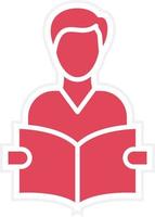 Student Reading Book Icon Style vector