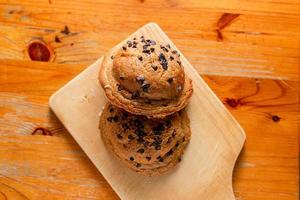 Bread on the wooden floor photo