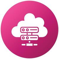 estilo de icono de servidor en la nube vector