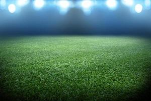 Soccer stadium arena with natural green grass photo