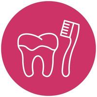 Cleaning Tooth with Brush Icon Style vector