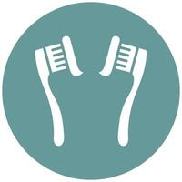 Tooth Paste on Brush Icon Style vector
