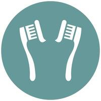 Tooth Paste on Brush Icon Style vector