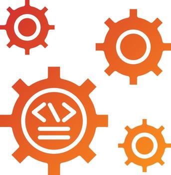 Code Settings Icon Style vector