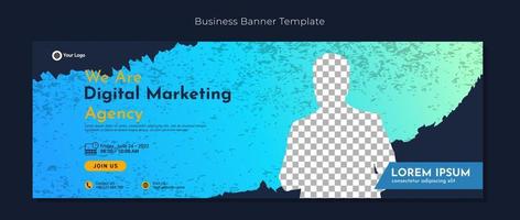 Business conference banner template design for webinar, marketing, online class program, etc vector