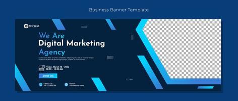 Business conference banner template design for webinar, marketing, online class program, etc vector