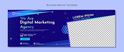 Business conference banner template design for webinar, marketing, online class program, etc vector