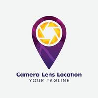 photography talkcreative template logo Pin Location with Camera Lens Abstract Color