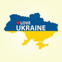 Love Ukraine text on Ukraine map vector