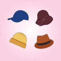 colección de gorras y sombreros vector