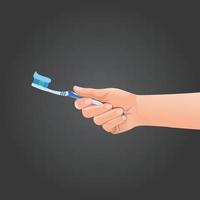 Tooth brush holding hand vector