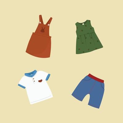 Free kids clothes - Vector Art