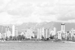 Black and white cityscape photo
